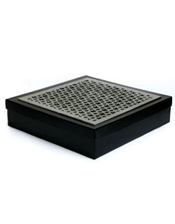 Black Morocco Plain Design Box For Packing Square Full Frame Boxes