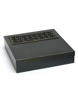 Black Morocco Plain Design Box For Packing Square Half Frame Boxes