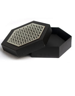 Black Morocco Hexagon Plain Design Box For Packing Hexagon Full Frame Boxes