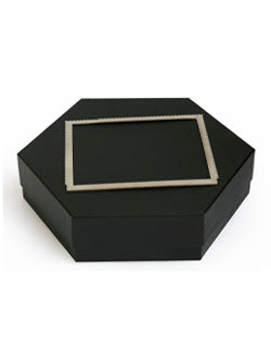 Black Morocco Hexagon Plain Design Box For Packing Hexagon Border Frame Boxes
