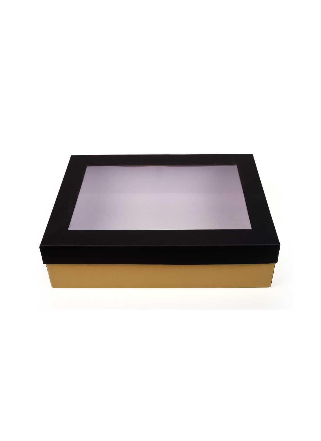 Black & Gold Color Window Box For Gifts Packaging - BoxGhar