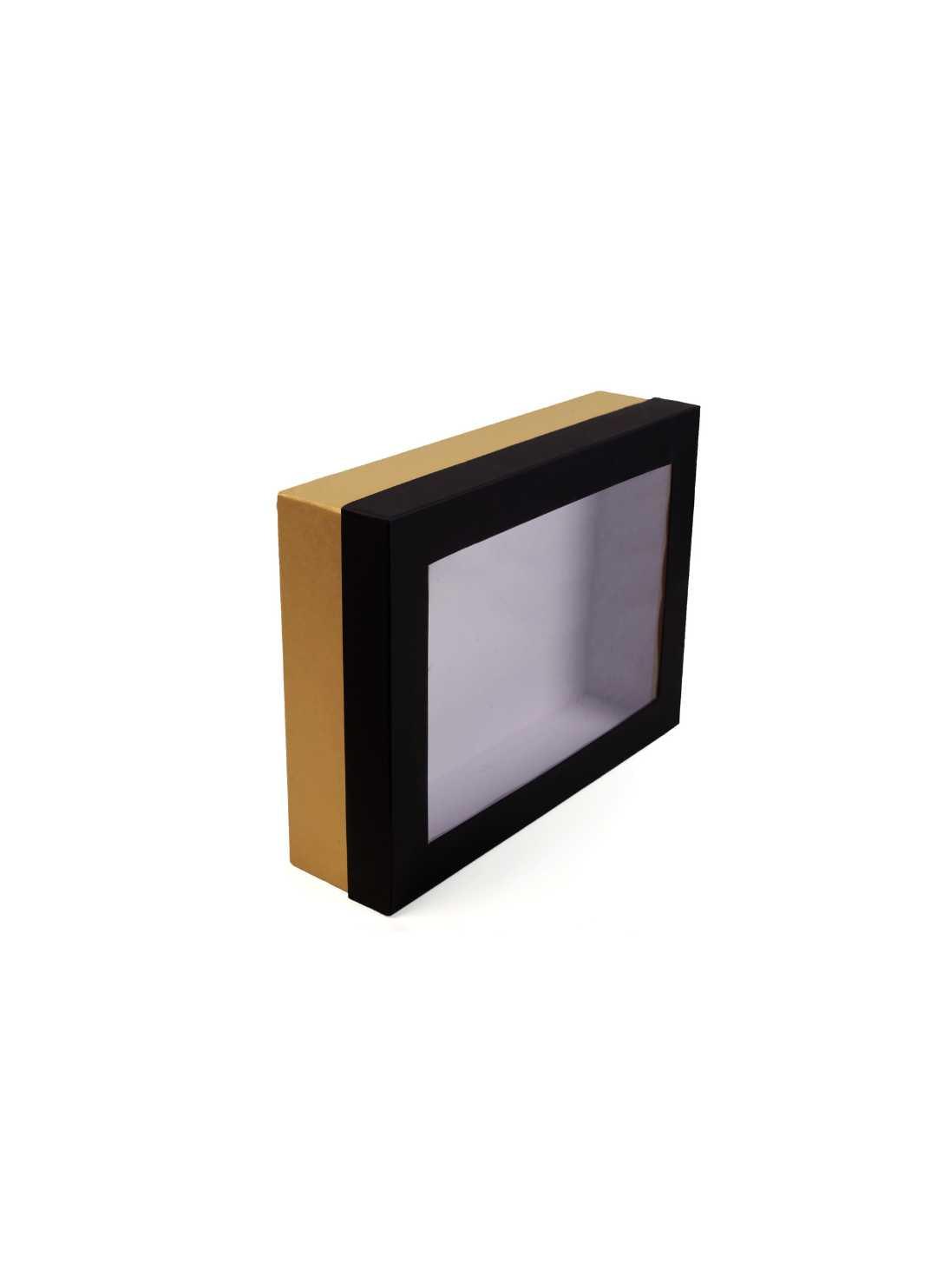 Black & Gold Color Window Box For Gifts Packaging - BoxGhar