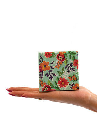 Turquoise Color Floral Design Box for Packing