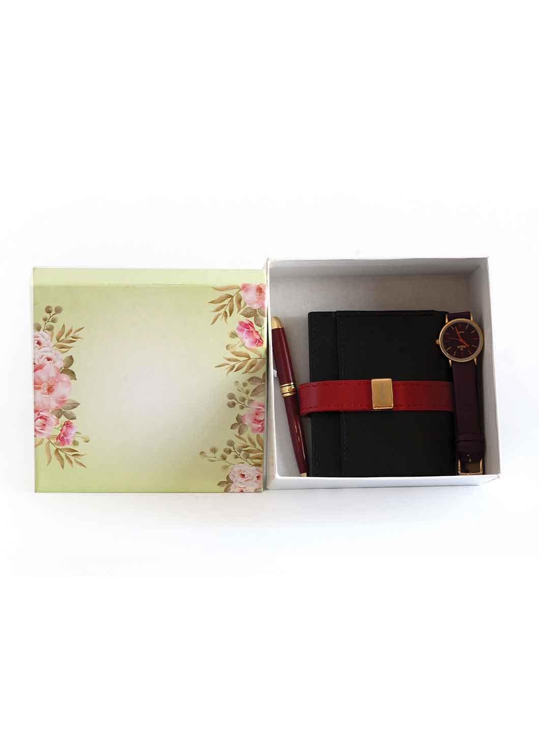 Green Color Floral Design Box for packing