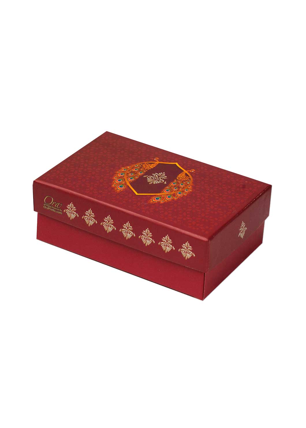 Beautiful Peacock Red & Gold Design Box for Packing