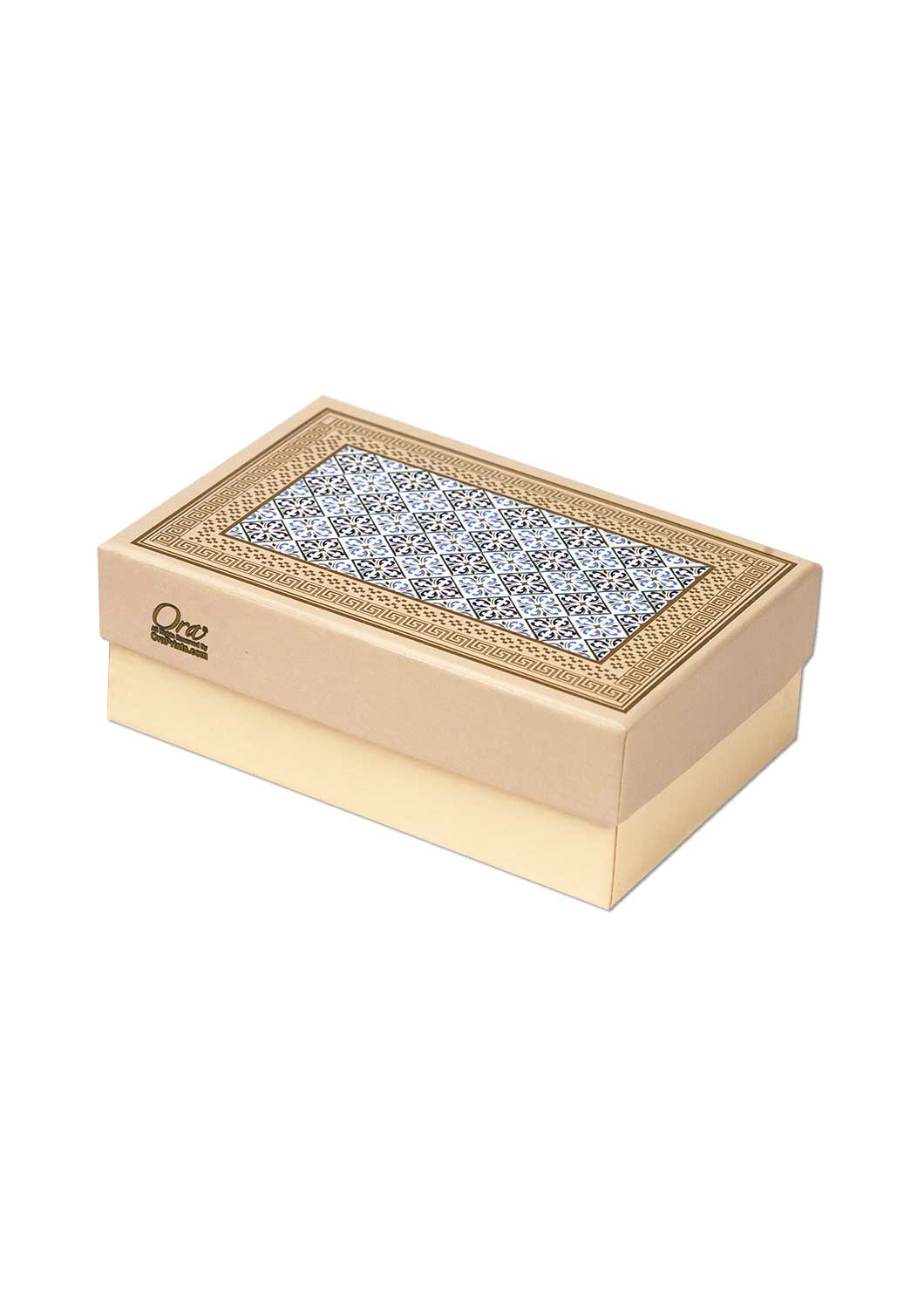 Gold & Off White Floral Design Box for Packing