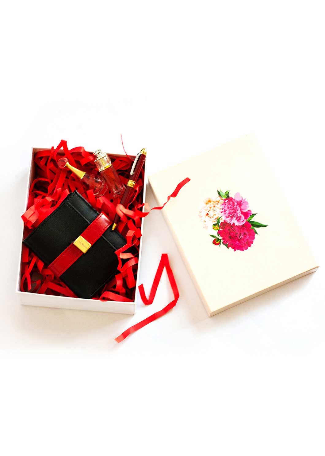 Red and Pink Rose Flower Box For Gift Packaging - Card Box - Bangle Gift Box