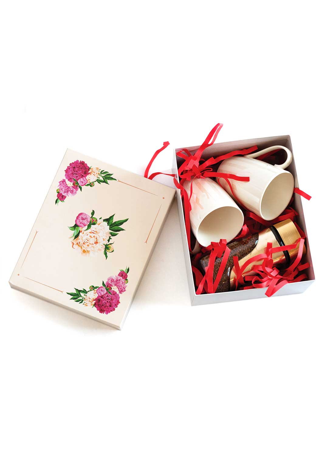 gift packing box flowers print on cover gift box for gift packing- mugs packaging gift box - 10 inch square gift box