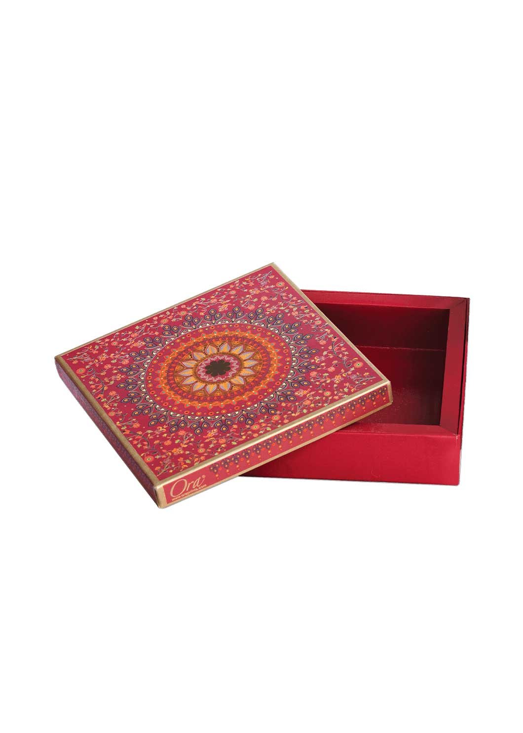 Maroon Ornamental Floral Design Box (Maroon)