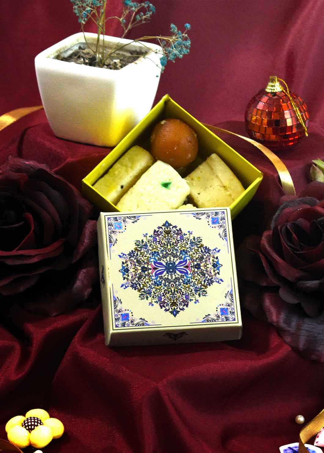 Floral Ornament Design Box - Gift Box - Mithai Box - Gift Packaging Box - Corporate Gift-Giving