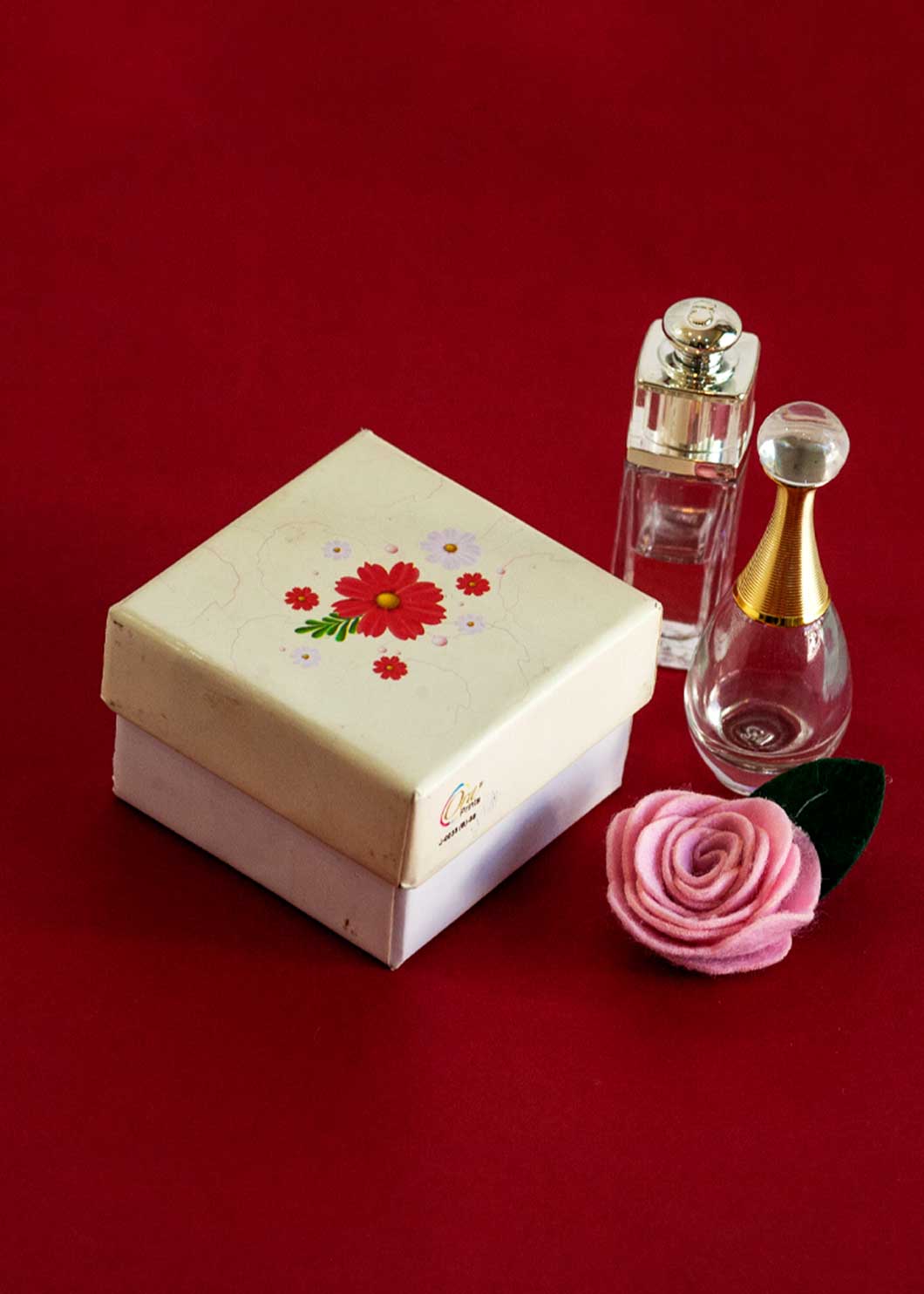 Red and Pink Flower Design Box for Packing Ring - Ring Gift Box - Ring Box - Floaral Ring Box