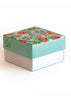 Turquoise Color Floral Design Box for Packing