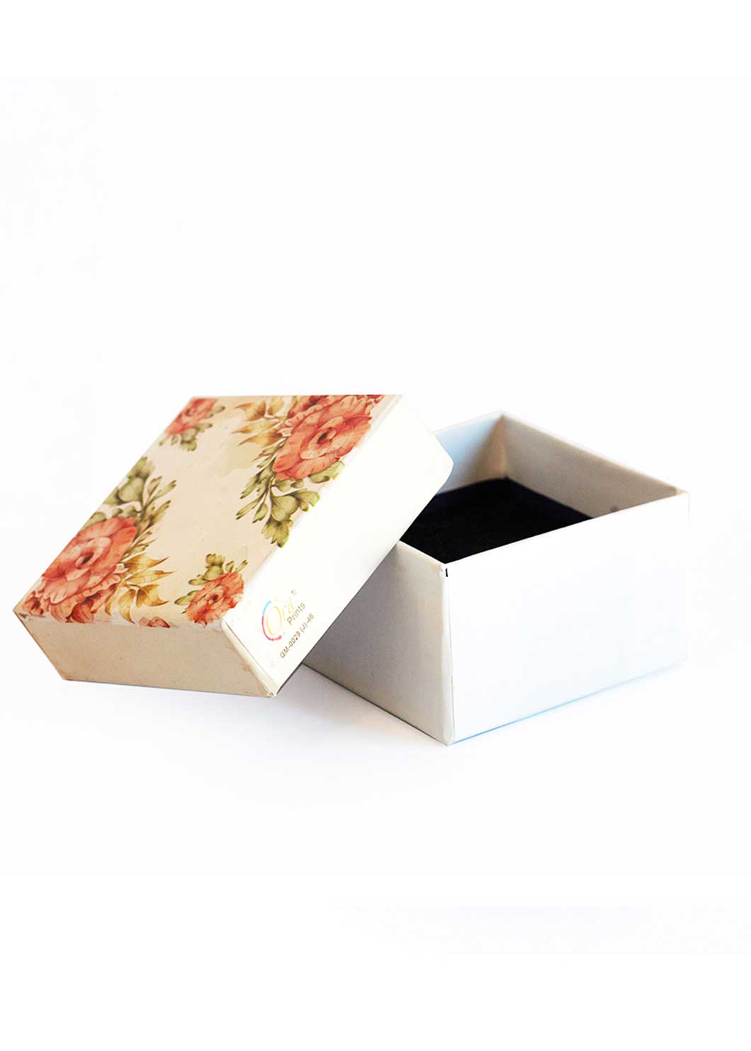 Off White Floral Design Box for Packing Gifts