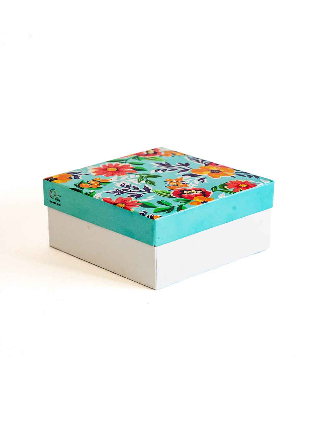 Turquoise Color Floral Design Box for Packing