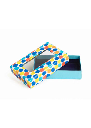 Blue Red Yellow Dotted Box -Window Dotted Box - Dots Pattern Box