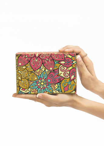 Gold Floral Pattern Sweet Packing Boxes - Floral design Boxes For Events