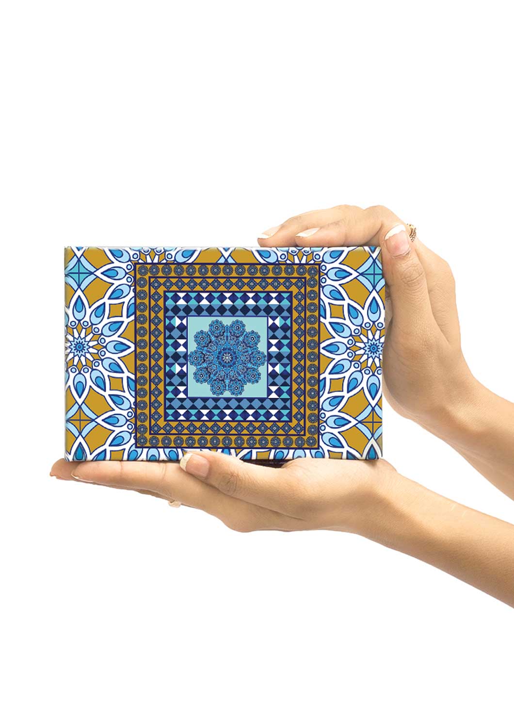 Golden & Persian Blue Design Box for Packing