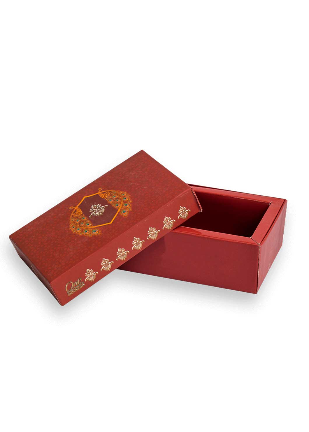 Beautiful Peacock Red & Gold Design Box for Packing