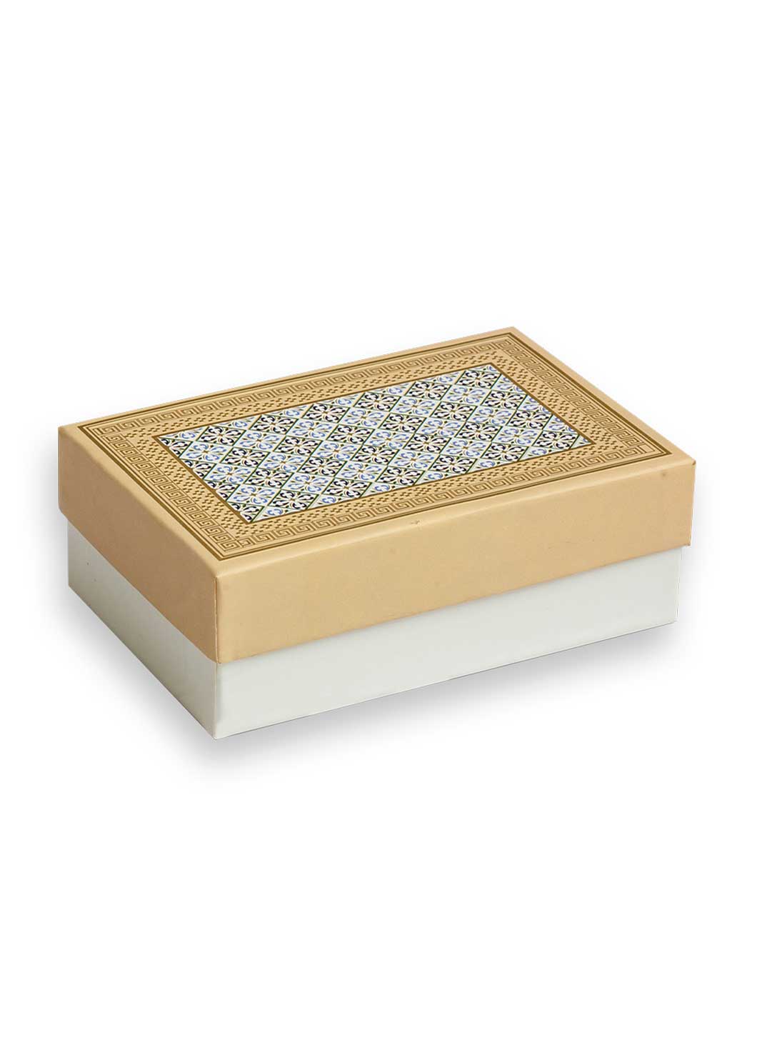 Gold & Off White Floral Design Box for Packing