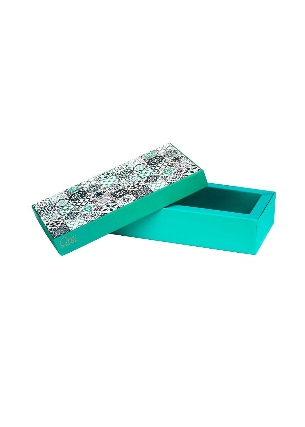 Half Kg Sweet Box With Geometric Shape Design - Sea Green Sweet Box Packaging - Elegant Design