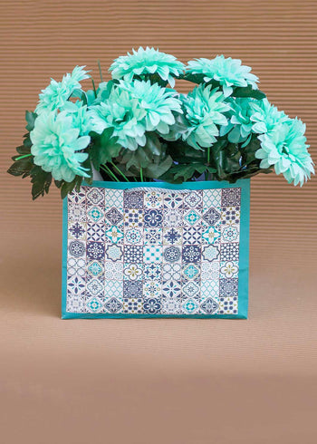 Half Kg Sweet Box With Geometric Shape Design - Sea Green Sweet Box Packaging - Elegant Design