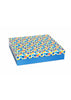 Square Empty Box - Blue Yello Orange Polka Dot Box For Clothe Packaging - Plain Empty Designed Box