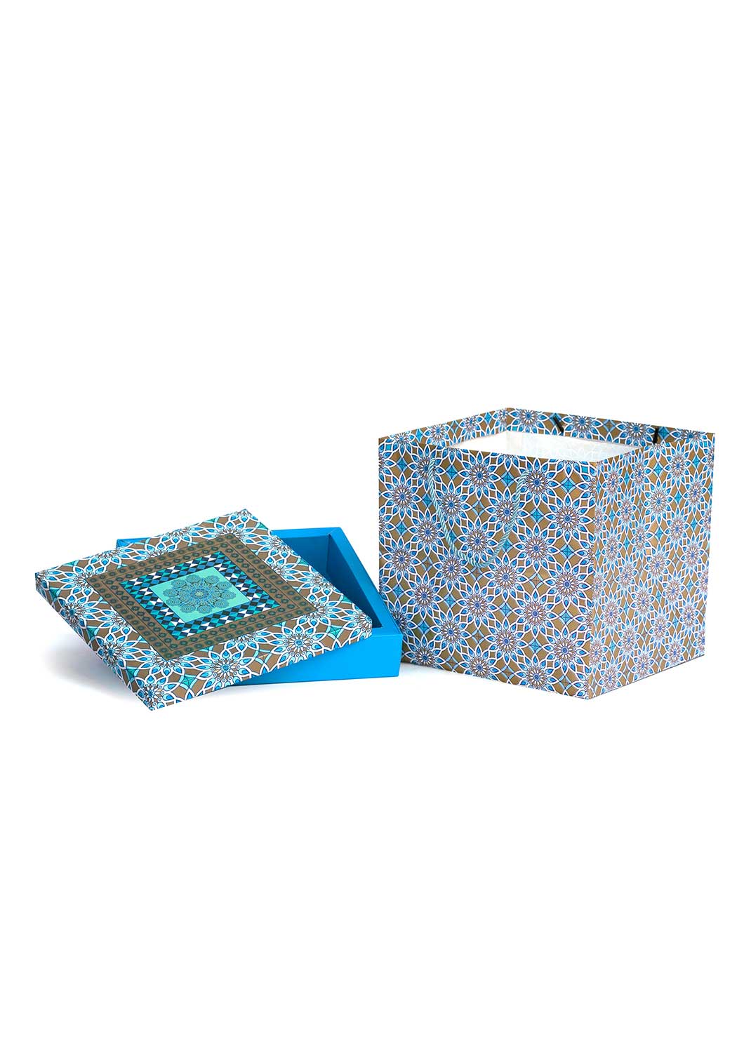 2KG Golden & Persian Blue Design Box for Packing Sweet Box