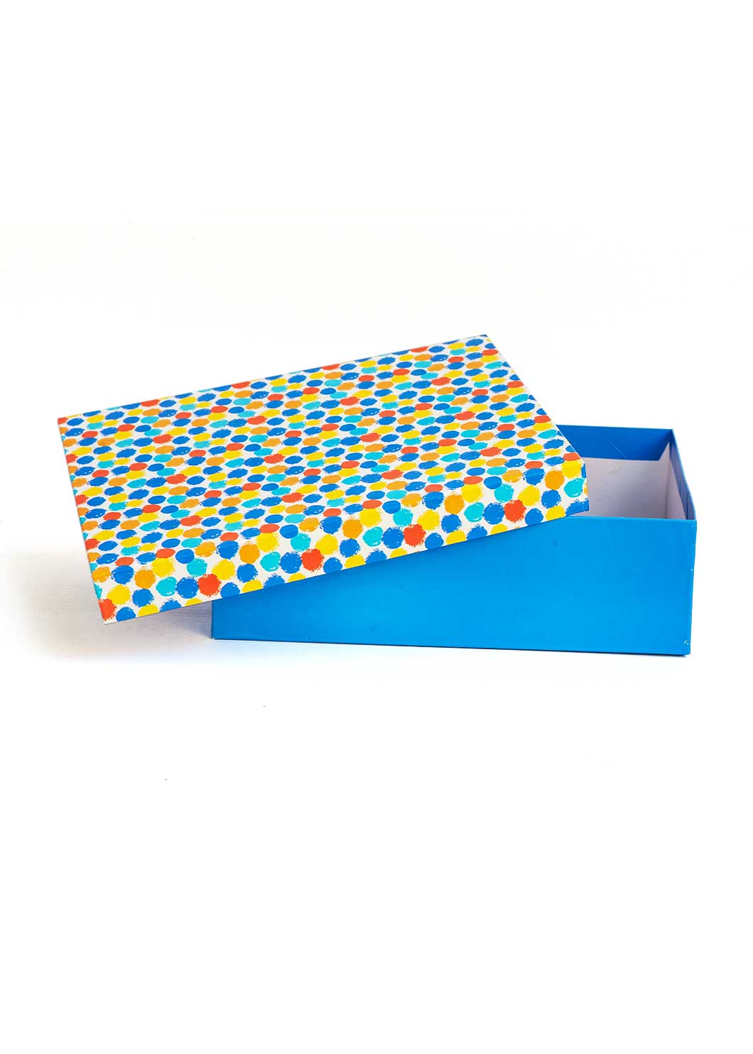 Color Splash Doted Design Square Box For Gift Packaging