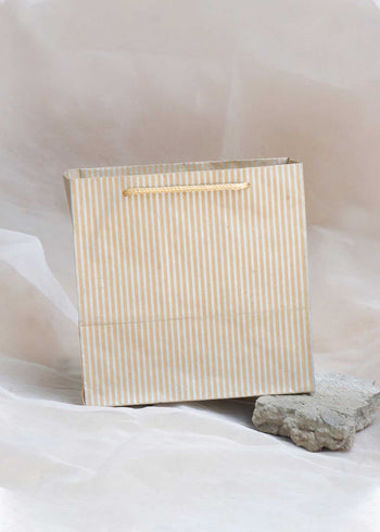 Craft Paper Bag Line Pattern - Craft Bag - Golden Silver Red - 7x5 Paper Bag
