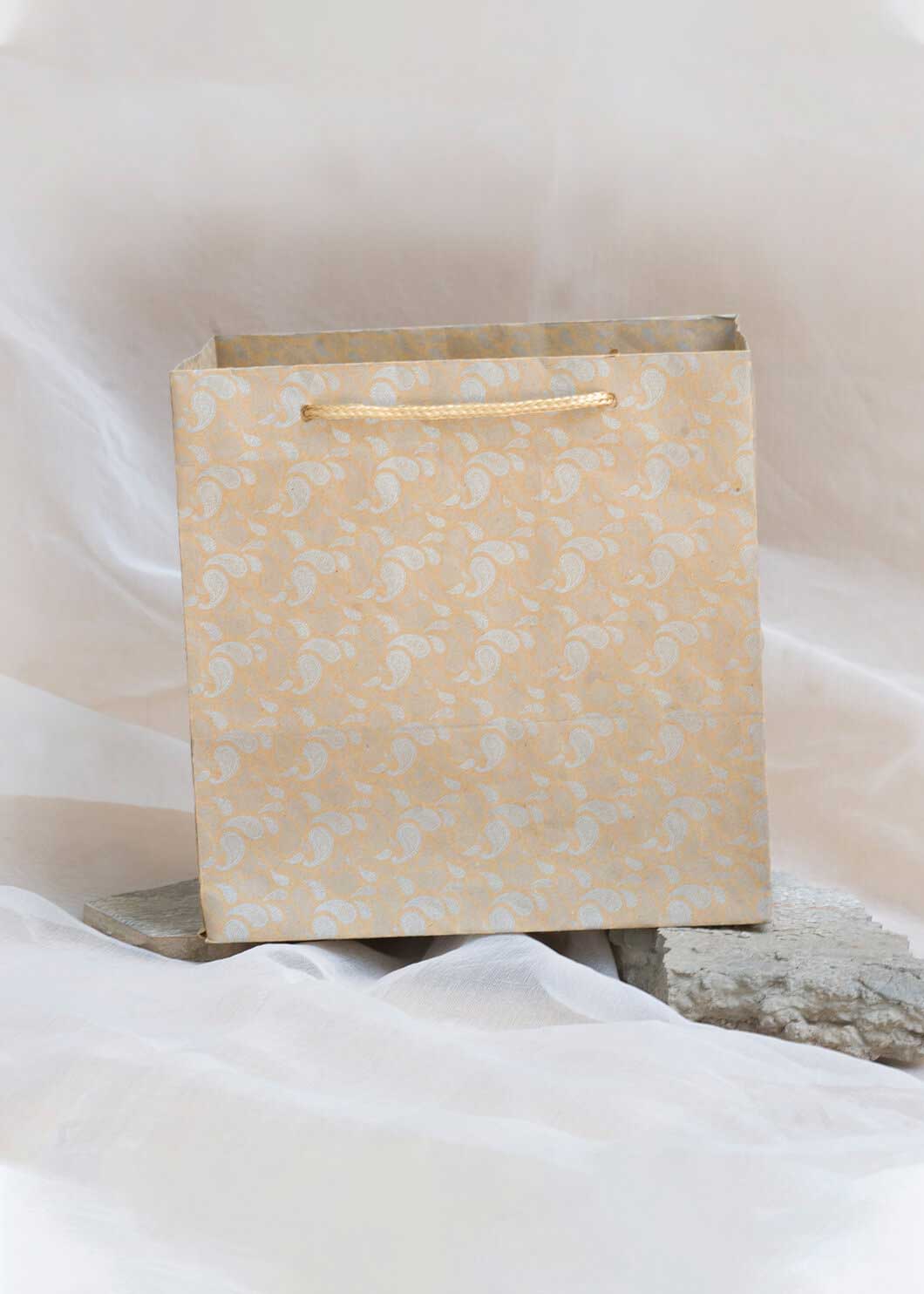 Craft Paper Bag Madala Pattern - Craft Bag - Golden Silver Red - 7x5 Paper Bag