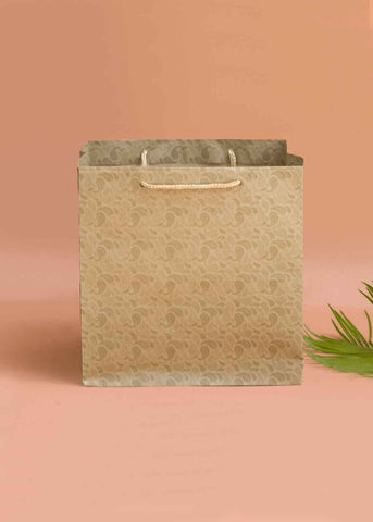Craft Paper Bag - Mandala Pattern Design Square Paper Bag For Multupupose Packaging