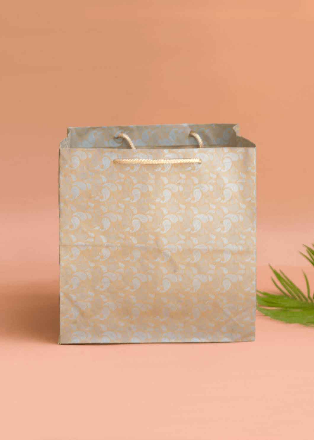 Craft Paper Bag - Mandala Pattern Design Square Paper Bag For Multupupose Packaging