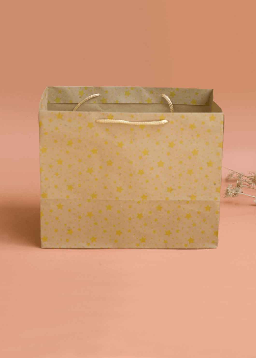 Craft Star Pattern Paper Bag - Star Print Design Paper Bag for Multipurpose Packing