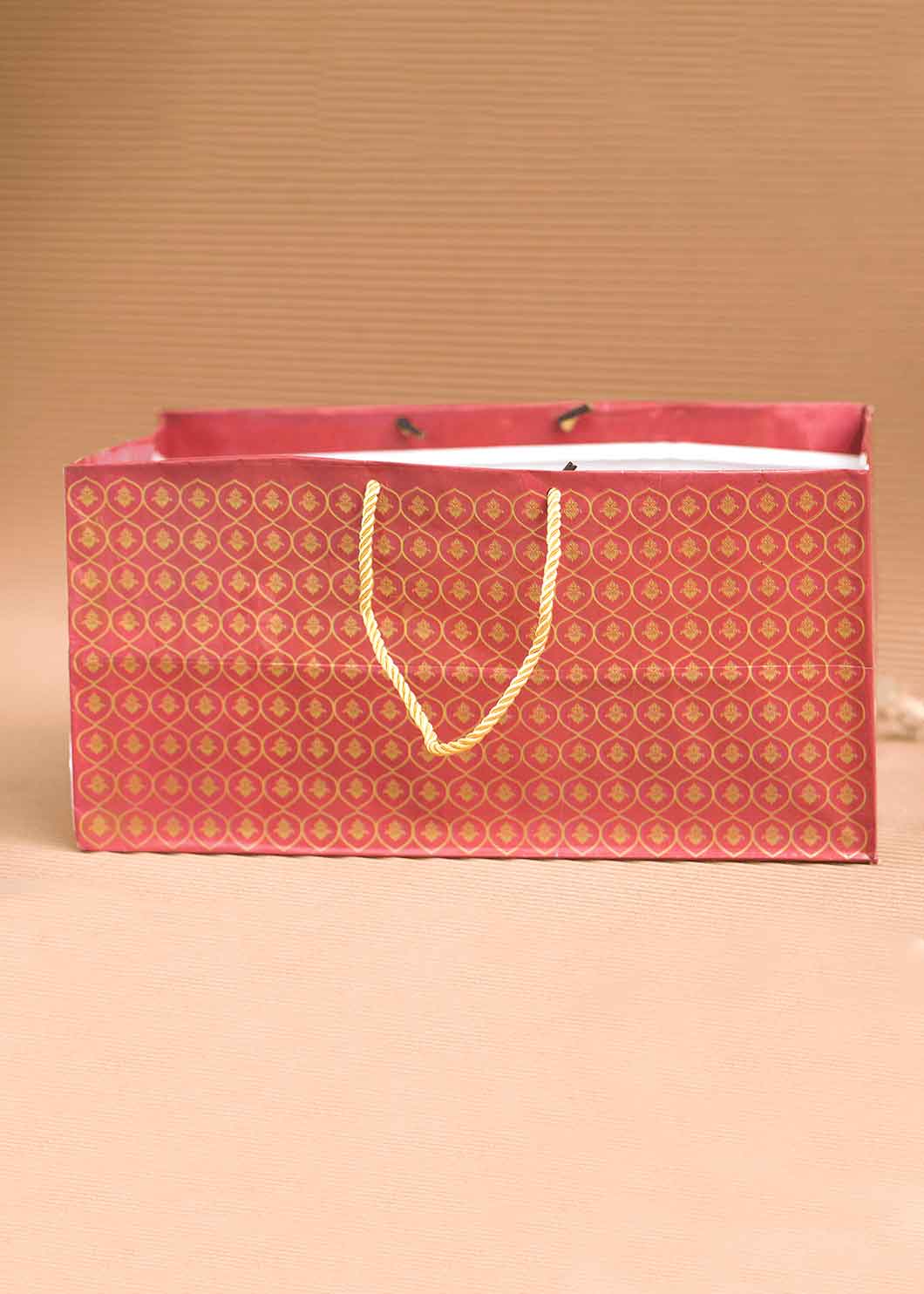 Beautiful Peacock Red & Gold Design Bag for Packing Paper Bags