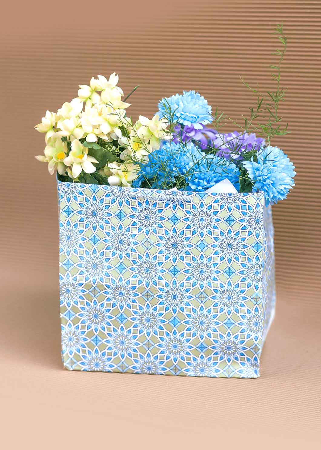 Golden & Persian Blue Design Bag for Packing