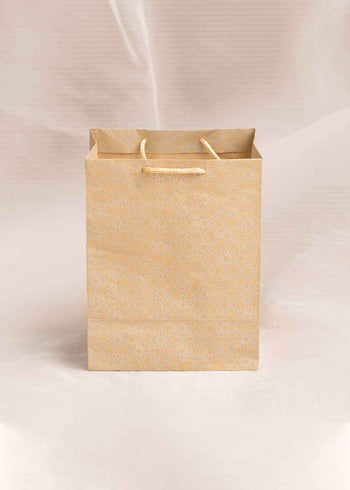Craft Paper Floral Pattern - Craft Paper Bag - Golden Silver Red - 7x4.5 Paper Bag