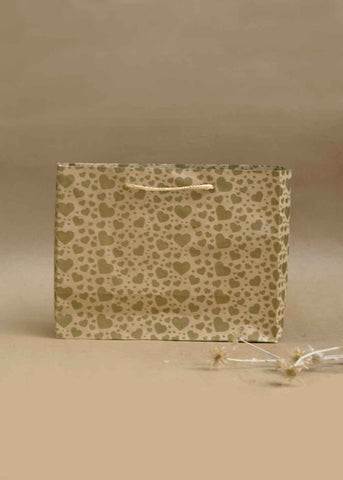 Craft Heart Pattern Design Bag for Multipurpose Packing - 9x3.5 Square Paper Bags