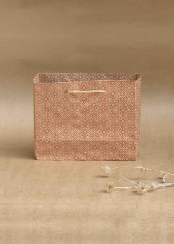 Craft Floral Pattern Design Bag for Multipurpose Packing - 9x3.5 Square Paper Bags