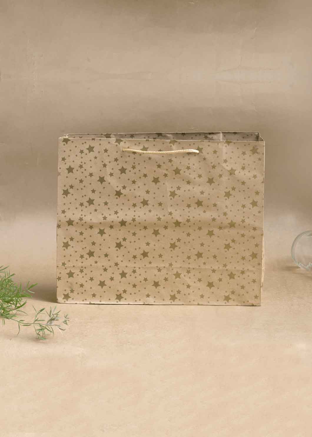 Craft Star Pattern Design Bag for Multipurpose Packing - 9x3.5 Square Paper Bags