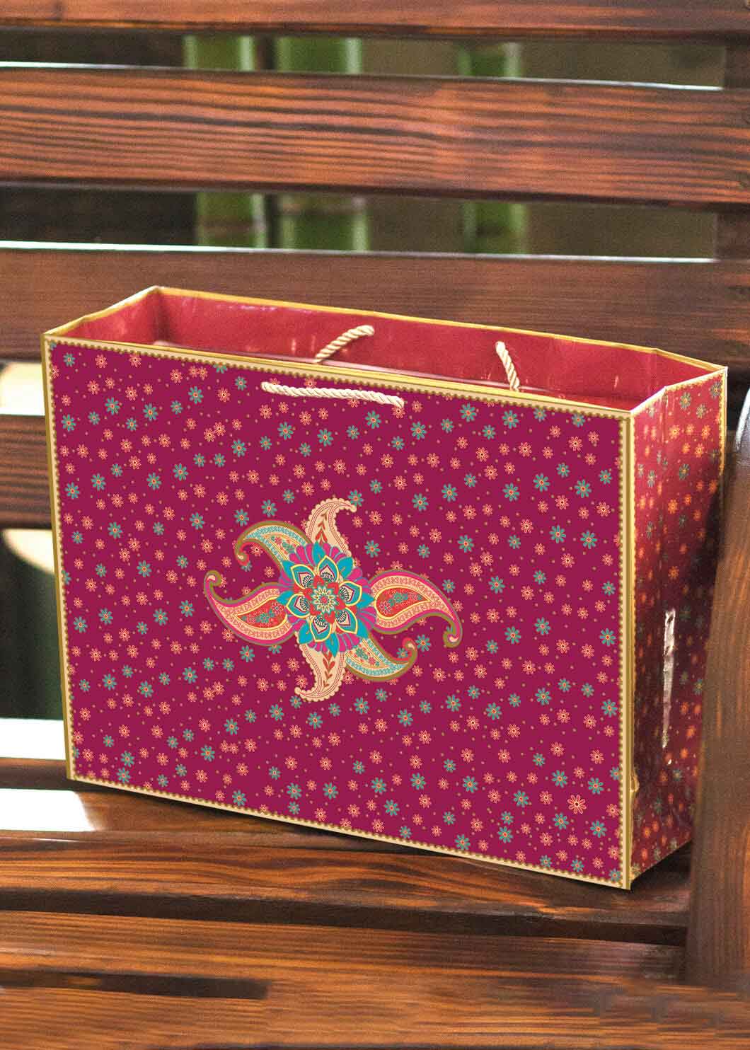 Maroon Paper Bag - Elegant Design Bag for Multipurpose Packing - Large Paper Bag