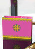 Pink Paper Bag - Yellow Floral Design Bag for Multipurpose Packing - Large Paper Bag