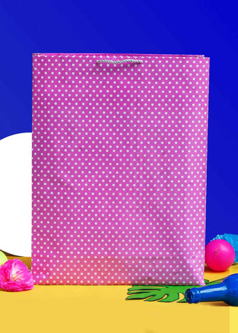 Polka Dots Paper Bags - 3 Colors - Dotted Pattern Design Paper Bag - Multipurpose Packaging