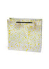 Paper Dots Pattern - Paper Bag - Silver & Yellow - 13 x 4 Paper Bag