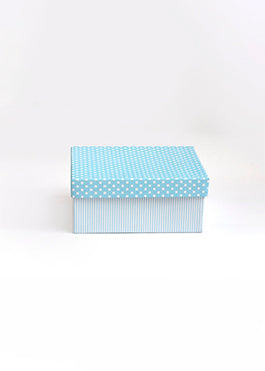 Sky Blue Doted & Line Design Box for packing