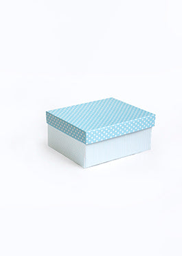 Sky Blue Doted & Line Design Box for packing