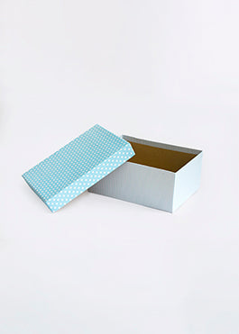 Sky Blue Doted & Line Design Box for packing