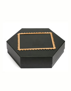 Black Morocco Hexagon Plain Design Box For Packing Hexagon Border Frame Boxes