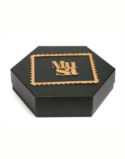 Black Morocco Hexagon Plain Design Box For Packing Hexagon Border & Half Frame Boxes