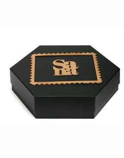 Black Morocco Hexagon Plain Design Box For Packing Hexagon Border & Half Frame Boxes