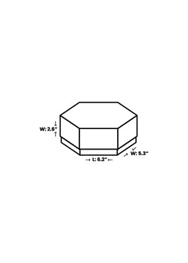 Black Morocco Hexagon Plain Design Box for Packing